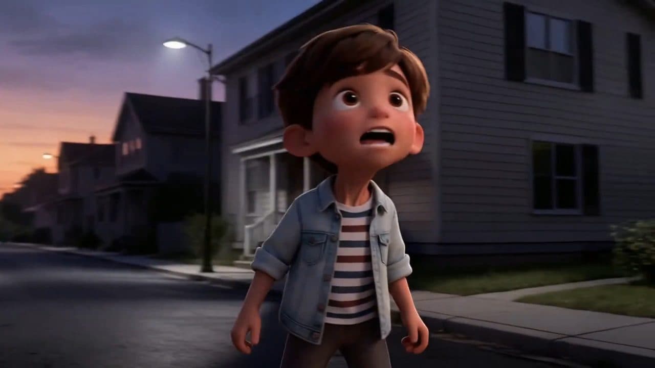 A child taking in a social moment at dusk