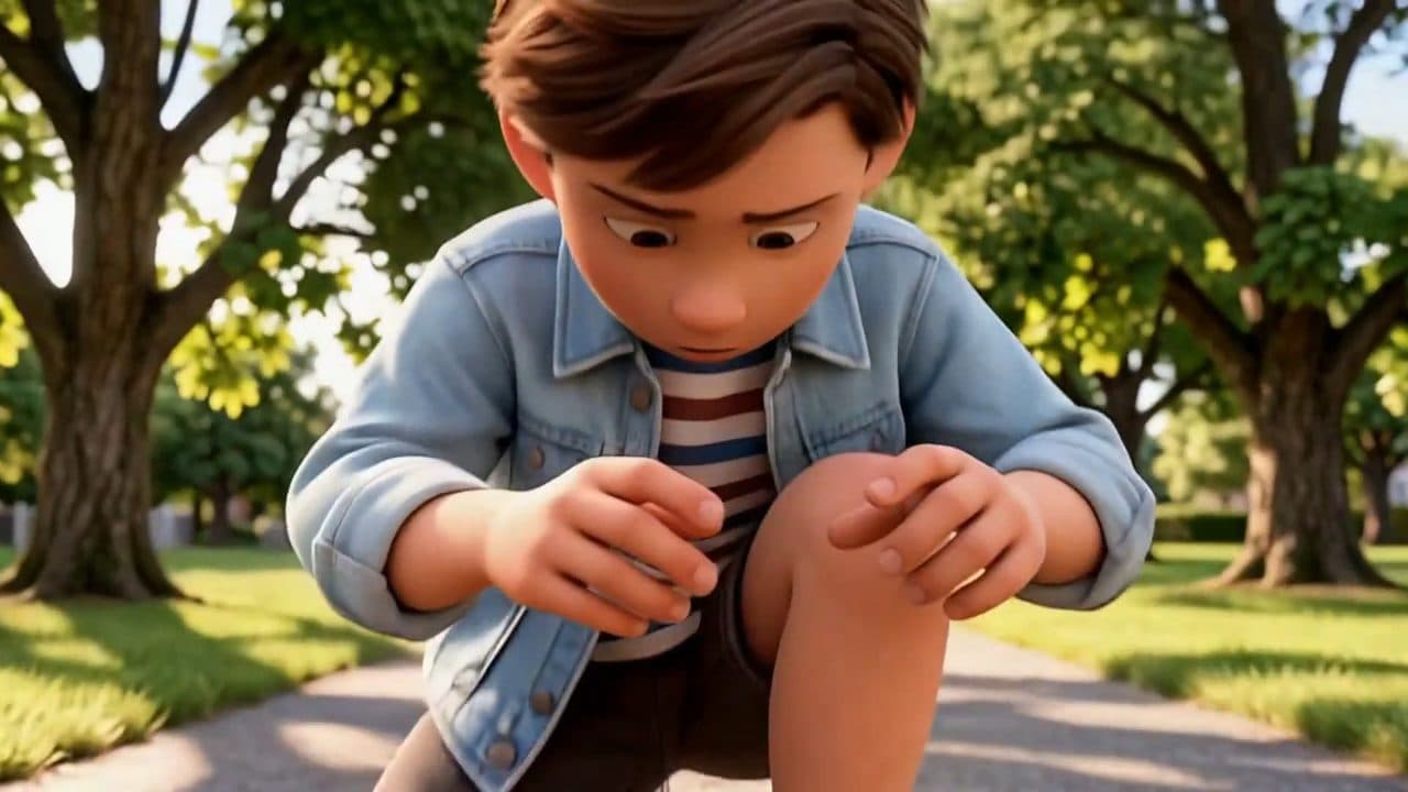 A clinician's-eye view of a child engaging with a scenario